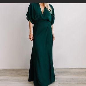 Emerald wrap maxi dress